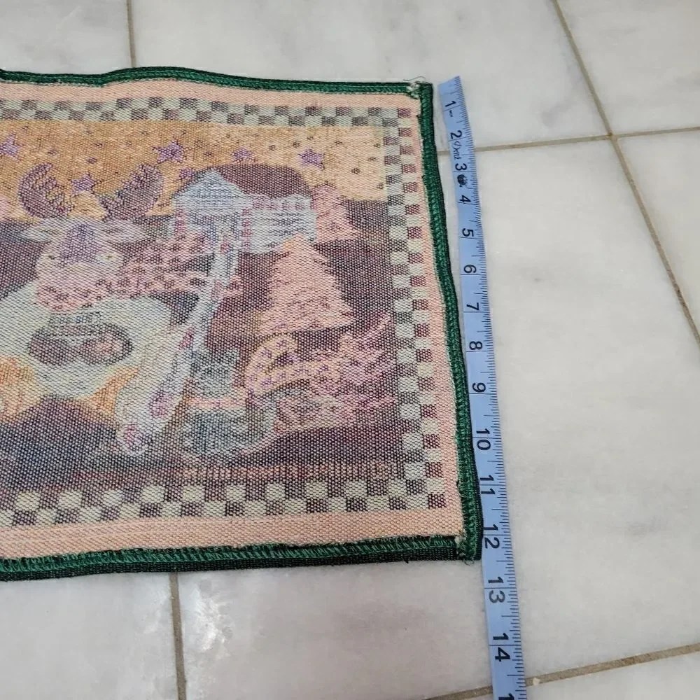 Lorie Korsgaden Cottage Cozy Moose Ski Christmas Embroidery Placemats, set of 2